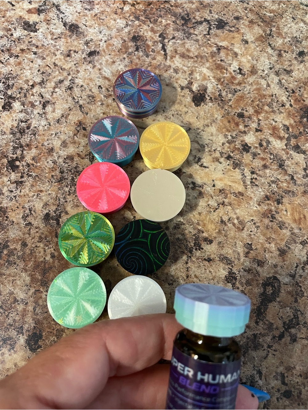 10 pack of 3D printed vial caps fit 5ml/10ml